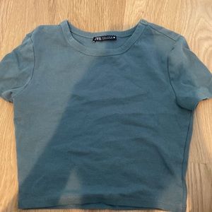 Teal crop top